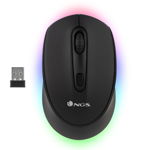 mouse wireless reincarcabil, bluetooth 5.0, smog-rb, 2400dpi, silent click, negru, rgb, ngs, NGS