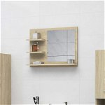 Oglindă de baie, stejar Sonoma, 60 x 10,5 x 45 cm, PAL, Casa Practica