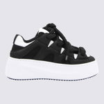 VIC MATIE VIC MATIE BLACK CANVAS AND WHITE LEATHER SNEAKERS Black, VIC MATIE