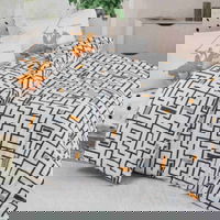 Lenjerie de pat din bumbac Ranforce, Beverly Hills Polo Club BHPC 034 Alb / Gri, 200 x 220 cm