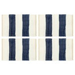 Naproane, 4 buc., chindi, albastru & alb în dungi, 30 x 45 cm