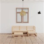 Set mobilier de gradina vidaXL, 5 piese, lemn masiv de pin, 70 x 70 x 67 cm, 42.18 kg