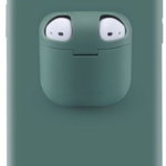 Protectie spate Lemontti Liquid Silicone EDA00159401I cu Apple AirPods Case pentru iPhone 11 (Verde inchis)