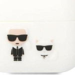 Husa Karl Lagerfeld Karl Lagerfeld KLACAPSILKCW Husa Apple AirPods Pro alb/alb Silicon Karl & Choupette, Karl Lagerfeld