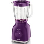 Blender Philips Daily Collection HR2105/60, 400 W, 1.25 l, 2 Viteze, Functie impuls, Violet, Philips