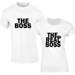Set de tricouri albe The real boss COD SA216, Zoom Fashion