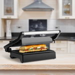 Sandwich maker si grill ECG S 3070 Panini Power, 1500 W, deschidere 180°, placi nonaderente, 