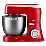 Mixer cu bol Voltz V51115A, 2100W, 6 viteze, Bol inox 7.5L, Tel Carlig Paleta Spatula, Rosu, Voltz