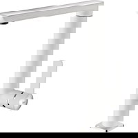 Baterie de bucatarie Teka FO 915 BC White, teava de curgere inalta, rotativa, sistem de fixare pe chiuveta, aerator anticalcar, finisaj alb - crom