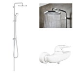 Coloana dus Grohe Tempesta 250+baterie cabina dus Grohe Eurostyle alb,maner decupat (33590ls3,26675000), Grohe
