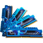 Memorii G.SKILL RipjawsX Blue 32GB (4x8GB) DDR3 1600MHz CL9 Quad Channel Kit, G.SKILL