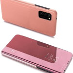 Hurtel Clear View Case futerał etui z klapką Samsung Galaxy A32 5G różowy, Hurtel