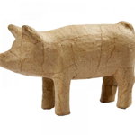 Animal din hârtie reciclată pentru decorat - Porc 8 x 14 cm, 0