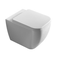 Set vas WC stativ Hatria, Bianca, back-to-wall, cu capac WC, rimless, alb Set vas WC stativ Hatria, Bianca, back-to-wall, cu capac WC, rimless, alb