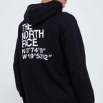 The North Face hanorac de bumbac barbati, culoarea negru, cu glugă, neted, The North Face
