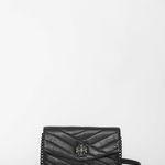 Tory Burch Kira Chevron Chain Wallet Bag BLACK