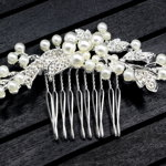 Accesoriu Par Mireasa Argintiu Pearl Leaf, Birdye Bride