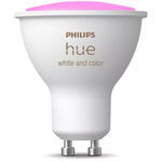 Bec LED RGB inteligent Philips Hue, Bluetooth, Zigbee, GU10, 5W, 350 lm, lumina alba si colorata (2000-6500K)