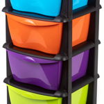 Carucior pentru depozitare Maxi Nature, plastic, multicolor, 40 x 38 x 84 cm