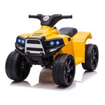 ATV electric pentru copii cu lumini si claxon 6V, 3 km/h, 18-36 luni, Negru/Galben HOMCOM | Aosom RO, HOMCOM