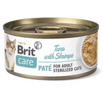 Hrana umeda cu ton si creveti pentru pisici Brit Care Cat Sterilized