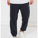 Champion, Pantaloni de trening cu model uni si detaliu logo, Gri melange, L