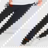 Champion, Pantaloni de trening cu model uni si detaliu logo, Negru, 3XL