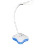 Lampa LED Esperanza Mimosa ELD105W, cu baza iluminata, brat flexibil 21 cm, alimentare duala, cablu 110 cm, 4 x AAA, Alb, ESPERANZA