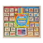 Melissa & Doug Set stampile din lemn Animale Deluxe