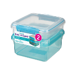 Pachet 2 cutii depozitare alimente plastic albastru Sistema Lunch Plus 1.2 L si Sandwich To Go 450 ml, Sistema Plastics