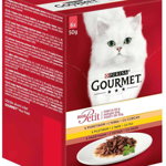 GOURMET Mon Petit Pachet plicuri pentru pisici, Curcan, Pui şi Raţă 6x50g, Gourmet