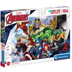 Puzzle Avengers Comics , 104 piese , 48,5x33,5cm, Negru