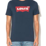 Tricou bleumarin inchis cu decolteu la baza gatului cu logo - Albastru marin -, Levis