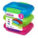 Set 3 cutii alimente plastic color Sistema Lunch 200 ml, Sistema Plastics