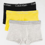 CALVIN KLEIN, Set de boxeri cu logo - 3 perechi, Alb/Negru/Gri dechis melange