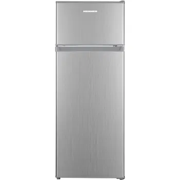 Frigider cu doua usi Heinner HF-H2206SF+, 205L, Clasa F, Lumina LED, H 143 cm, Argintiu