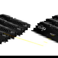 Kit Quad memorie RAM Kingston FURY Beast RGB White, 128GB DDR5 (4x32 GB), Frecventa 5600 MHz, CL 40, Alb