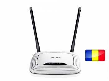ROUTER 4 PORTURI WIRELESS 300Mbps 2T2R TP-LINK, 2 antene  fixe (TL-WR841N(RO)) Romana, TP-LINK