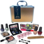Trusa Machiaj Geanta Cosmetice, Technic, Medium Beauty Case, Rose Gold, 18 produse