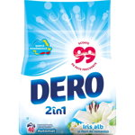 Detergent pudra automat 2 in 1 Iris alb si flori de romanita, 40 spalari, 4kg, Dero , Dero