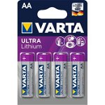 Set 4 baterii litiu AA, 1,5 V, 2900 mAh, Varta Professional, Varta