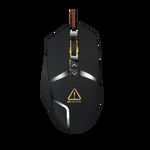 CANYON Wired gaming mouse programmable, Sunplus 189E2 IC sensor, DPI up to 4800 adjustable by software, Black rubber coating with chrome design, cable length 1.7m, 130*72*40mm, 0.12kg