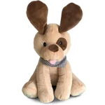 Jucarie catel Cucu-Bau, de plus moale interactiv care canta si vorbeste, Peek a boo, maro, 26 cm, buz