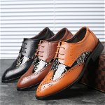Pantofi moderni pentru barbati, din piele ecologica, cu model creativ ?i imprimeu floral, tip Oxford, in stil baroc, pantofi pentru petrecere, Neer