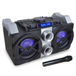 Boxa Audio Portabila , Activa , Conectivitate Bluetooth , Lumini Pe Woofere Bass , Putere Rms 50 W , Frecventa 20hz- 20khz , Retea De Alimentare 220v , Li-ion , Material Abs , Negru, AKAI