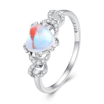 Inel din argint Opal Heart