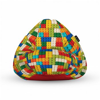 Fotoliu Units Puf Bean Bag tip para impermeabil cu maner 80 x 90 x 68 cm lego tetris verde UNB-PR-075-073