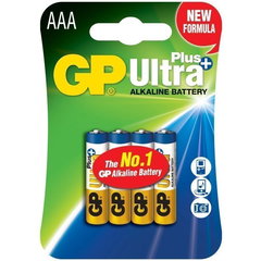 Baterie GP Batteries, Ultra+ Alcalina AAA (LR03) 1.5V alcalina, blister 4 buc. "GP24AUP-2UE4" "GPPCA24UP028" (include TV 0.32lei)