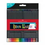 Creioane colorate triunghiulare cutie carton 24 culori Black Edition Faber Castell, Faber-Castell
