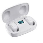 Casti bluetooth MRG L-TWS-T10S, cu Display, In-ear, Alb